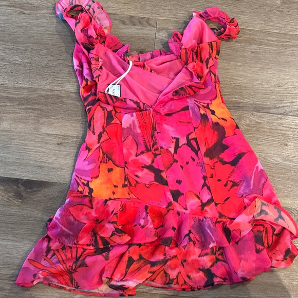 Romelly Vibrant Pink and Red Floral Dress - Picture 5 of 6